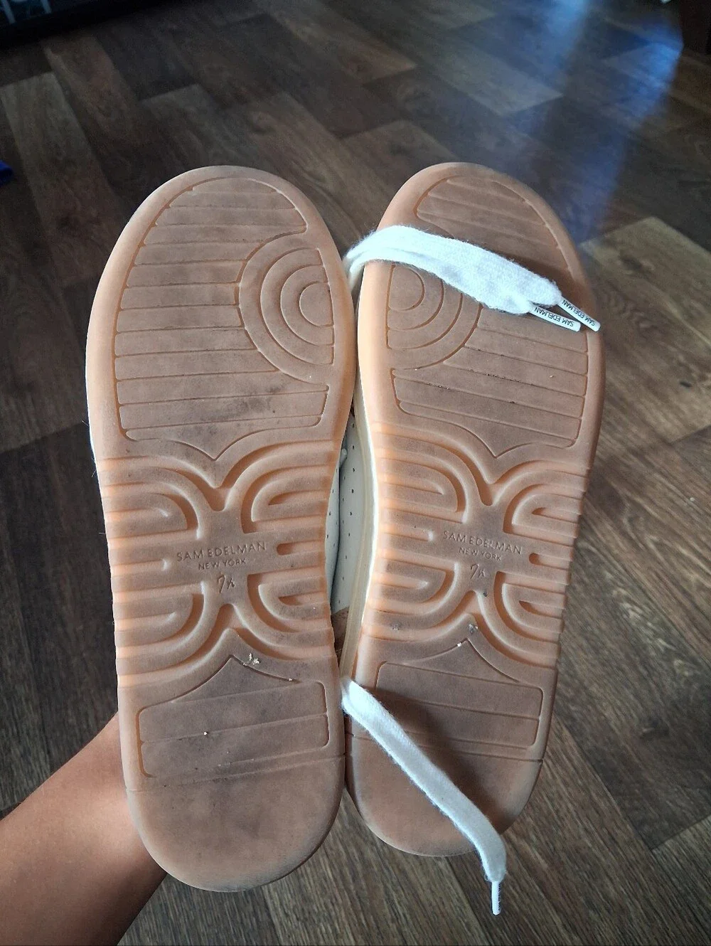 Sam Edelman Harper Sneakers Women's White & Rose Gold Leather Sz 7.5